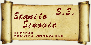 Stanilo Simović vizit kartica